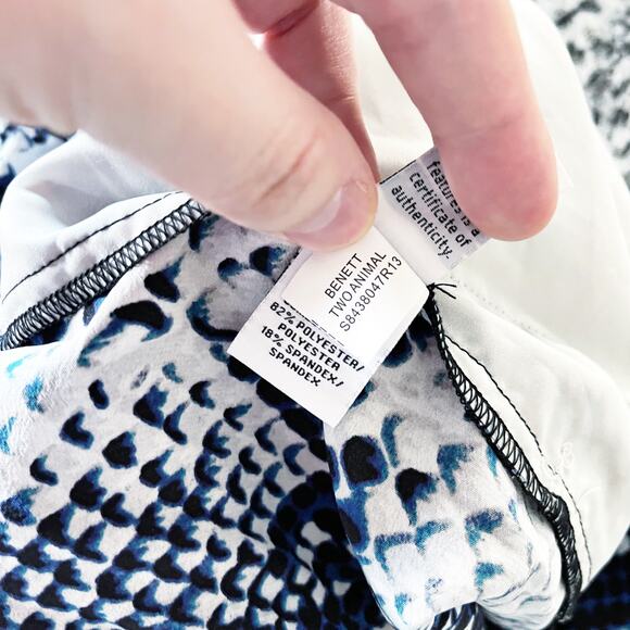 Diane von Furstenberg Bennet Two Animal Blue Snake Print Silk Pants - Picture 11 of 12